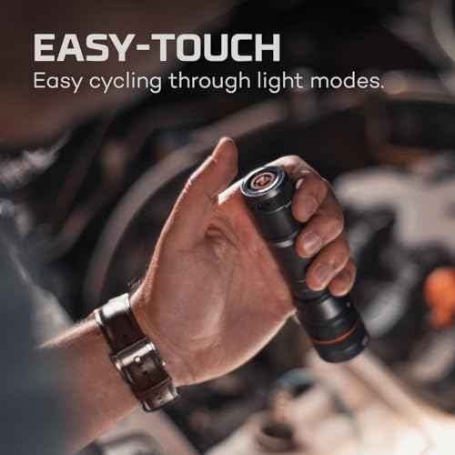 NEBO Newton Powerful LED Handheld Flashlight | AA Battery Powered Compact Waterproof Flashlight | Storm Gray | Available in 500, 1000, 1500 Lumens