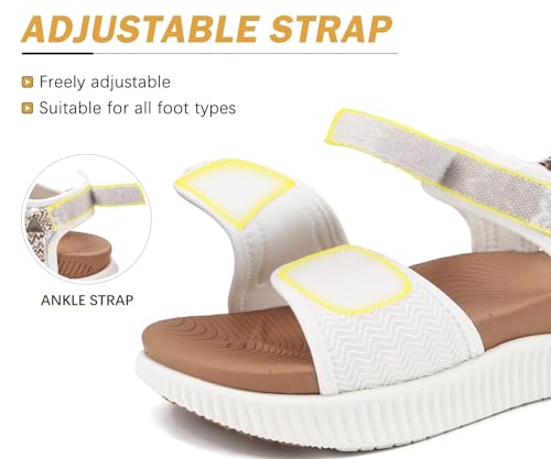 KuaiLu Womens Orthopedic Walking Sandals Ladies Recovery Sport Thick Athletic Cushion Outdoor Hiking Water Sandles Adjusta...