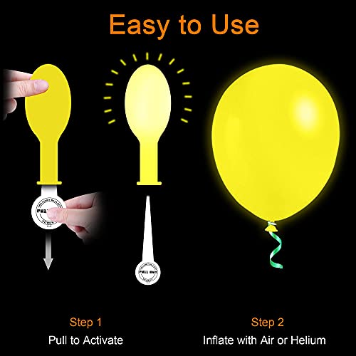 iFUNow LED Balloons Flashing, 32 Pack, 8 Colors Light Up Balloons, Lasts 12-24 Hours for Glow in the Dark Party Supplies, ...