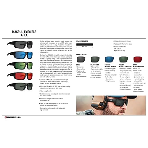 Magpul Apex Sunglasses Tactical Ballistic Sports Eyewear Shooting Glasses for Men Rectangular