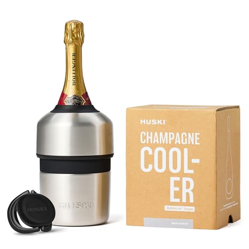 Huski Champagne Chiller | NEW | Award-Winning Iceless Design with Detachable Bottle Stopper | Keeps Wine Cold up to 6 Hour...