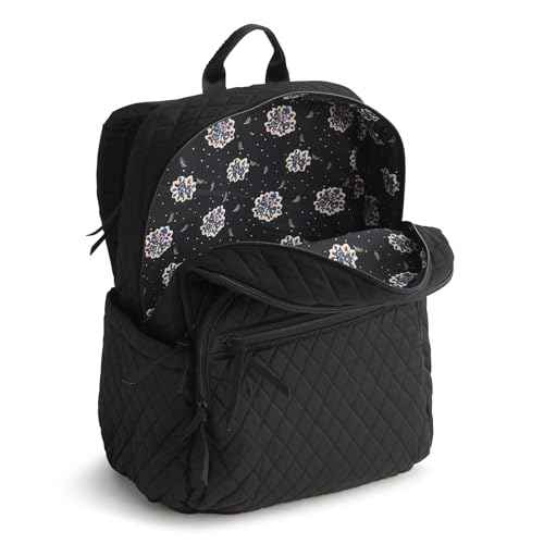 Vera Bradley Women's Premium Cotton Large Bancroft Backpack, Moonless Night, One Size