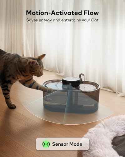 Cat Water Fountain Cordless, 108oz/3.2L Cengcen Wireless Cat Fountains for Drinking, Pet Water Fountains for Cats Indoor, ...