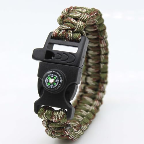 Multifunctional Braided Bracelet - Survival Wrist Rope with Whistle and Compass, Emergency Gear for Outdoor Adventures