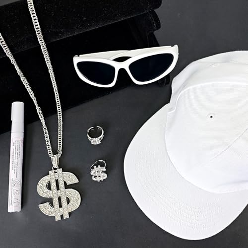Goenb Solja Boy Hip Hop Costume Kit, Rapper Costume Accessories 80s 90s 2000s Hip Hop Costume Accessories for Men Women Adult