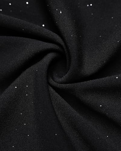 Womens Glitter Sleeveless Bodycon Cocktail Dress with Sheer Lace Round Neck Elegant Sexy Outfit for Date Night Event