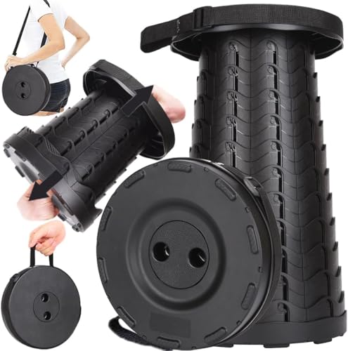 Fishboy Upgraded Collapsible Stool, 400lbs Max Weight, Lightweight But Sturdy, Portable Retractable Folding Telescoping Fo...
