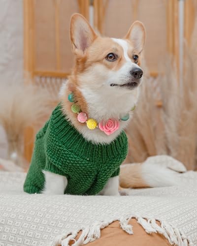 Hosiwei Princess Bubblegum Dog Collar Necklace, Chunky Beads (19mm) with Flower Charm Pet Collar | Adjustable Sparkling Pe...