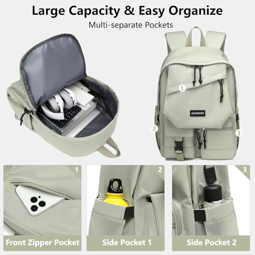 School Backpack College Bookbag for Teen — Student Aesthetic Bagpack for Girls 15.6 Inch Daypack with USB Charger Women La...
