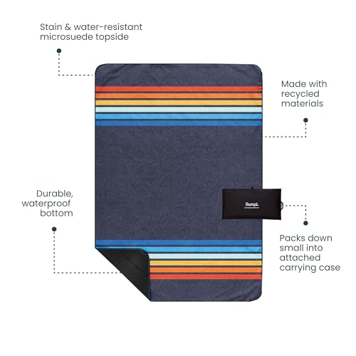 Rumpl Everywhere Mat, Waterproof Picnic Blanket and Ground Mat for Camping, Hiking, and Picnicking, 52x75 Inches, Coast Re...