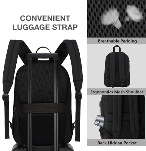 KEOFID Travel backpack for Men and Women, Anti Theft Laptop Backpack with USB Charging Port for Work, Large Bag for Colleg...