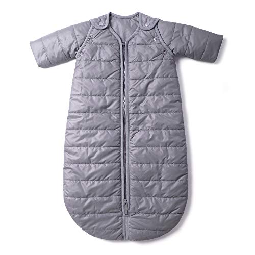 Baby Deedee Sleep Nest Travel Quilted Baby Sleeping Bag Sack with Sleeves, Gray Skies, Large (18-36 Months)