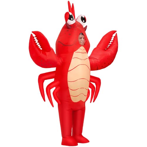 KOOY Inflatable Lobster Costume Adult, Inflatable Costume For Adult, Blow Up Crawfish Costumes Women/Men for Funny Party, ...