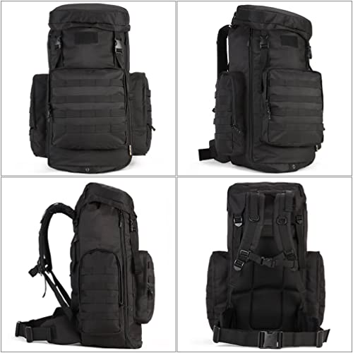 VanBasic Hiking Backpack 70L Large 85L Tactical Backpack MOLLE Military Trekking Rucksack Black