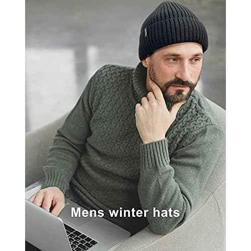 Ocatoma Beanie for Men Women Warm Winter Knit Cuffed Beanie Soft Warm Ski Hats Unisex