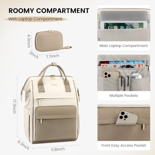 LOVEVOOK Laptop Backpack for Women,15.6 Inch Work Teacher Nurse Bag,Business Computer Backpack Purse with USB Port,Stylish...