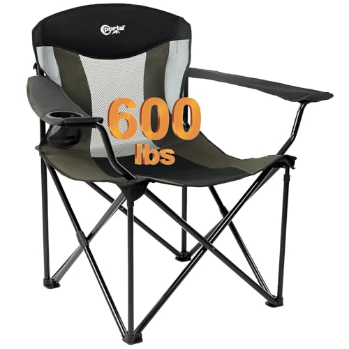 Portal Oversized Camping Chair Big and Tall Folding Camp Chair Portable Lawn Chairs Heavy Duty Foldable XXL Outdoor Campin...