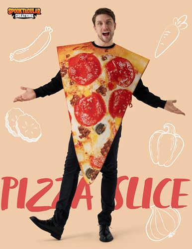 Spooktacular Creations 1PC Adult Couple Pizza Slice Costume for Halloween Taco Costume Cosplay Party, Trick or Treating Ye...
