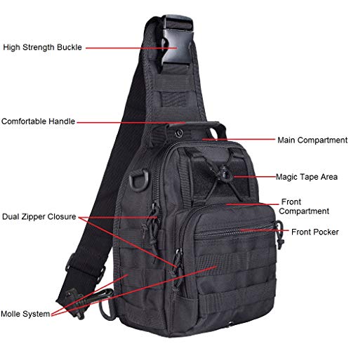 FAMI Outdoor Tactical Bag Backpack, Military Sport Bag Pack Sling Shoulder Backpack Tactical Satchel for Every Day Carry (...