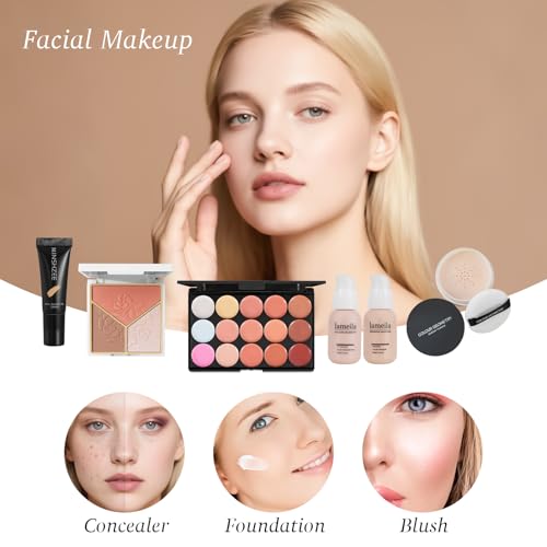 All in One Makeup Kit for Women Full Kit,Makeup Set for Women, Includes Eyeshadow Palette/Foundation/Lipstick/Eyeliner/Mas...