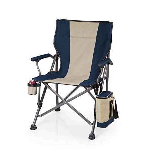 PICNIC TIME Outlander XL Camping Chair with Cooler, Heavy Duty Beach Chair, Outdoor Chair, 400 lb weight capacity, (Blue)