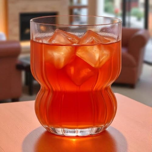 60 Count 12 Ounce ripple Unbreakable Stemless Plastic Wine Cocktail Whiskey Glasses Elegant Durable Disposable Indoor Outd...