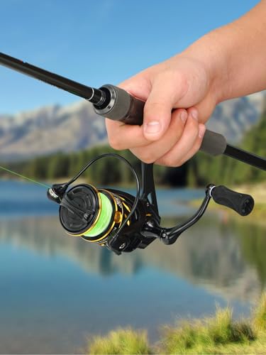 5'6"4-Piece Travel Spin Rod and 2000 Reel Combos, 24-Ton Carbon Matrix Telescopic Fishing Rod Pole, 5 +1 Shielded Bearings...