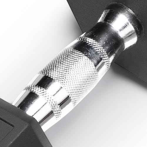 Marcy Classic Rubber Hex Dumbbell with Knurled Grip for Strength Training and Bodybuilding, 5lb - 50lb Single Dumbbell for Exercise & Fitness, Sold Individually