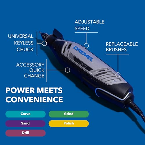Dremel 4300-5/40 High Performance Rotary Tool Kit with LED Light- 5 Attachments & 40 Accessories - Ideal for Grinding, Cut...