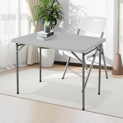 FROASISPRO Folding Table 3ft Rectangular All-Occasion Plastic Folding Event Table for Indoor and Outdoor, Portable Desk, C...