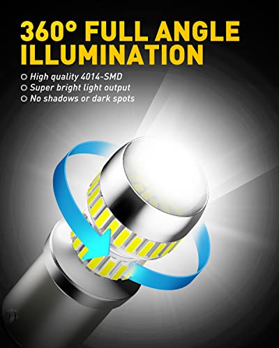 AUXITO 1157 LED Bulb White, 400% Super Bright 2057 2357 7528 BAY15D LED Light Bulbs for Backup Reverse Signal Blinker Tail...