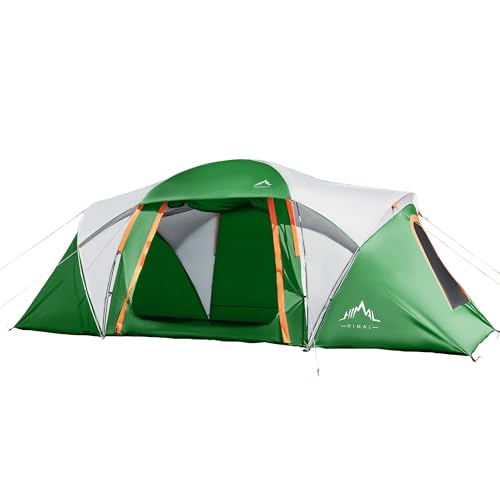 Tents for Camping, Waterproof 10 Person Family Tent with Double Layer & 4 Large Mesh Windows, Weather Resistant Easy Setup...