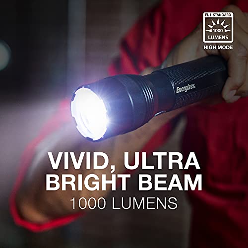 Energizer TacR-1000 Flashlight Rechargeable, Bright Rechargeable Tactical Flashlight for Emergencies and Camping Gear, Wat...