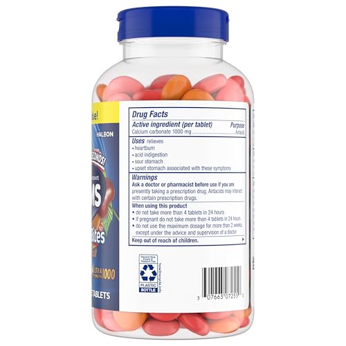 TUMS Chewy Bites Chewable Antacid Tablets for Ultra Strength Heartburn Relief, Mixed Fruit - 200 Count