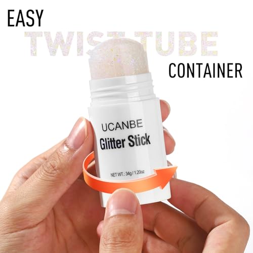 UCANBE White Body Glitter Stick for Singer Concerts Music Festivals, Face Glitter Makeup for Face Body Hair Eyes & Lips, C...