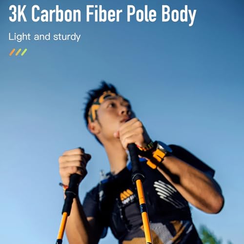 BlueField Lightweight Carbon Fiber Trekking Poles - Collapsible Hiking Sticks for Men and Women, Seniors, and Outdoor Adve...