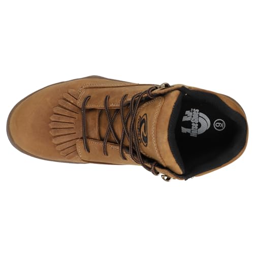 ROPER Mens Horseshoe Kiltie 5 Inch Slip Resistant Steel Toe Work/Duty - Brown