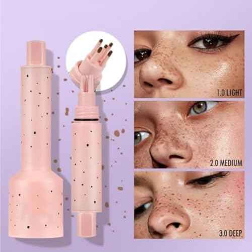Freckle Stamp, 5-Point Freckle Stamp, Freckles Pen, Faux Freckle Foundation Sitck, Natural-Looking Long-Lasting Beauty Freckles Marker (#1-LIGHT)