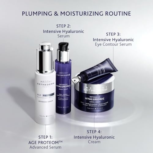 Institut Esthederm Intensive Hyaluronic Serum, Aging Facial Serum for Wrinkles, Fine Lines and Dehydrated Skin 1 Fl Oz