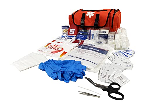 LINE2design First Responder Kit - Fully Stocked Professional Essentials Trauma Kit - EMS, EMT Paramedic Complete Lifeguard...