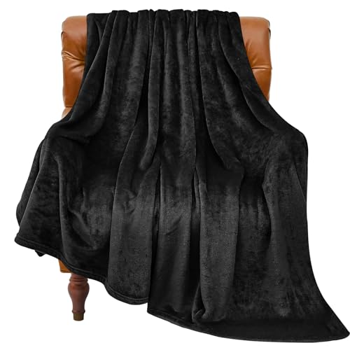 BEDELITE Fleece Blanket Black Throw Blankets for Couch & Bed, Luxury Plush Cozy Fuzzy Blanket 50x60 inches, Super Soft War...