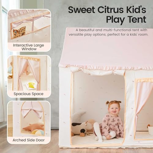 Tiny Land Kids Tent with Mat, Kids Play Tent for Toddlers, Playhouse for Kid Indoor, Ideal Toy Gift for 3+ Girls, Play Roo...