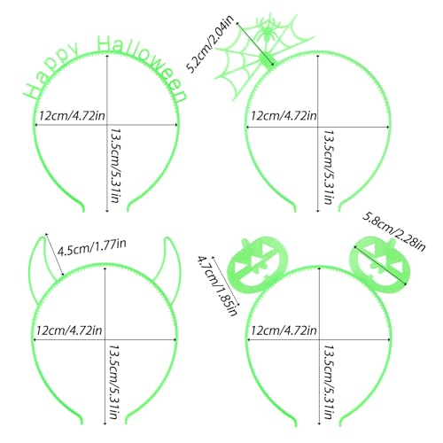 Fishdown Glow in The Dark Party Supplies，12 Pcs Assorted Glow in Dark Cat Ear Crown Headband for Birthday Party,Halloween ...