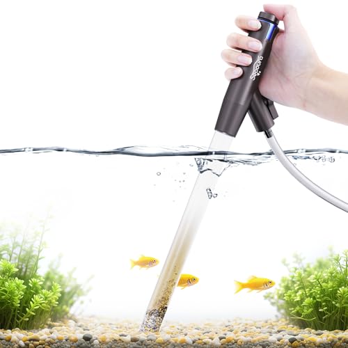 Aquarium Vacuum Gravel Cleaner Adjustable, Aquariums Siphon Fish Tank Cleaner, Manual Python Water Changer with Air Push B...