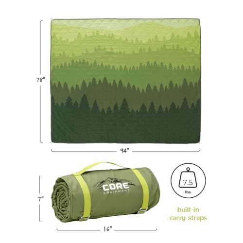 CORE Outdoor Weighted Blanket | Packable Waterproof Picnic Blanket, Beach Mat, Tent Camping Rug, & Stadium Blanket | Large...
