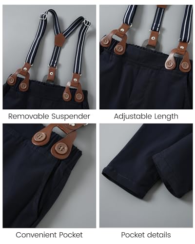 nilikastta Toddler Boy Outfit Boy Suit Boy Dress Shirt with Bowtie/Suspender Pants Gentleman Wedding Outfits 1-10 Years