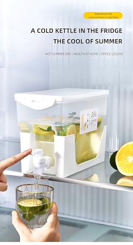 3.5 L Beverage Dispenser with Spigot (1 Piece) – Single Plastic Juice & Cold Drink Container for Fridge, Iced Tea, Lemonad...