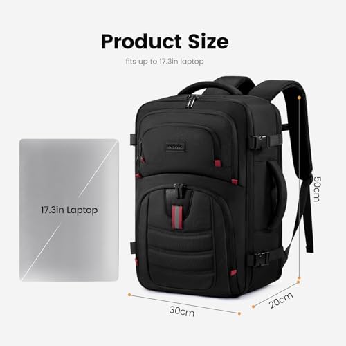 LOVEVOOK 50L Travel Backpack for Men, Airline Approved Carry On Luggage with 3 Packing Cubes, TSA Overnight Bags, Waterpro...