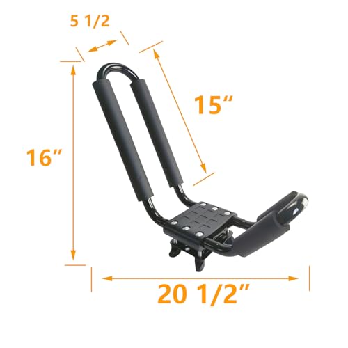 2 Pairs Heavy Duty Kayak Rack-Includes 4 Pcs Ratchet Tie-Mount on Car Roof Top Crossbar-Easy to Carry Kayak Canoe Boat Sur...