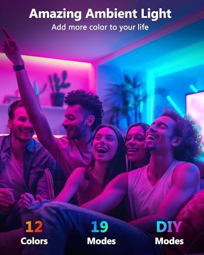 HitLights LED Strip Lights, Small LED Light Strips Dimmable, RGB 5050 Color Changing LED Tape Light with Remote and UL-Lis...